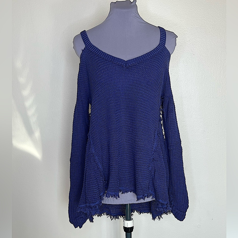 Free People Cold Shoulder Knit Sweater XS